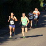 Green singlet (not his real name) and I battle it out on the final straight